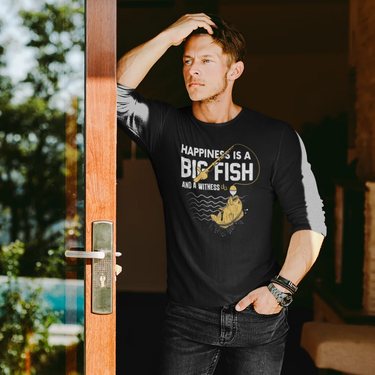 Happiness Is A Big Fish Men Long Sleeve Shirt